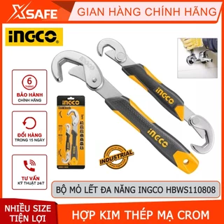 Bộ mỏ lết tự động đa năng INGCO HBWS110808 hợp kim mạ crom siêu cứng chống rỉ mở bulong, vít, ống nước, sửa chữa nhà cửa