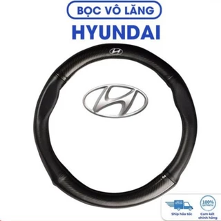 Bọc vô lăng Hyundai I10, I20, I30, Accent, Santafe, Tucson, Kona, Getz, Avante, Elantra, Trùm vô lăng cacbon size 38cm