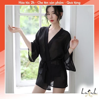 Áo Choàng Ngủ Voan Kiểu Kimono Xuyên Thấu Sexy - N30a