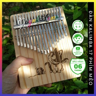 Đàn kalimba 17 phím hình mèo cuộn len kute QUYNHLEMO, Kalimba nguyên khối có phủ sơn bóng D16cm R12cm C4cm