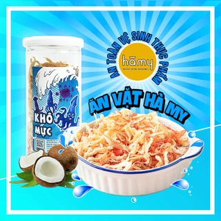 Khô mực hấp dừa xé sợi hũ 250g siêu ngon, đồ ăn vặt Hà My