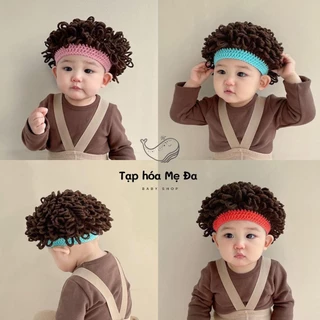 [HOT] Mũ/nón len đội đầu cho bé trai kiểu tóc xoăn giả ngộ nghĩnh đáng yêu handmade (từ 1-3 tuổi)