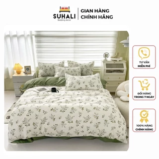 Bộ chăn ga giường cotton poly họa tiết đáng yêu Suhali đủ màu đủ size