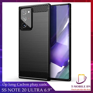 Ốp lưng Samsung Note 8 9 10 20 Plus Ultra 10 Lite silicon mềm bằng sợi Carbon phay xước chống sốc chống vân tay Màu đen