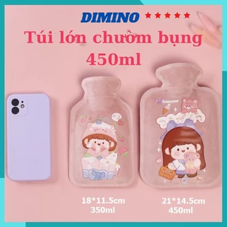 Túi chườm nóng lạnh nhung mềm giảm đau bụng kinh tan nhanh vết thương sưng tấy sưởi giữ ấm cơ thể hạ sốt 500ml Dimino