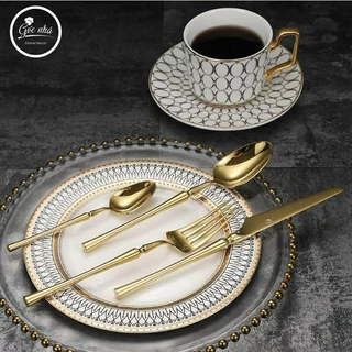 [Có sẵn] Nĩa/Dao/Muỗng inox 304 cao cấp mạ vàng/bạc kiểu Âu ELEGANT CUTLERY