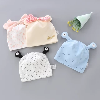 Mũ Cotton Mềm Mại Bảo Vệ Tai Dễ Thương Cho Bé 0-3 Tháng Tuổi