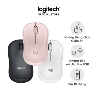 Chuột không dây Logitech M220 Silent - giảm ồn, USB, pin 1.5 năm, phù hợp PC/Laptop