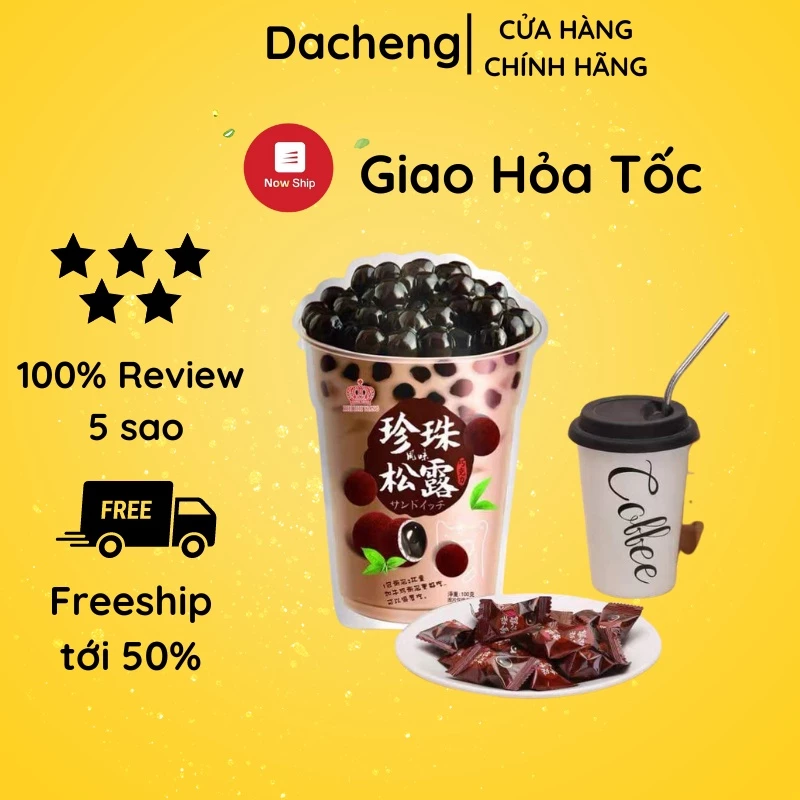 Kẹo trà sữa trân châu phủ socola đường đen 1 gói 120g,đồ ăn vặt Sài Gòn vừa ngon vừa rẻ