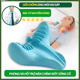 Gối massage bấm huyệt, nắn chỉnh cổ vai gáy bằng nhựa mềmThiết Bị Kéo Căng Cổ Và Vai Thư Giãn Cho Cột Sống Chiropractic