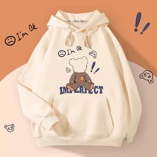 Áo Hoodie Nam Nữ Unisex Im Ok Nỉ Lót Bông Mũ 2 Lớp Form Rộng