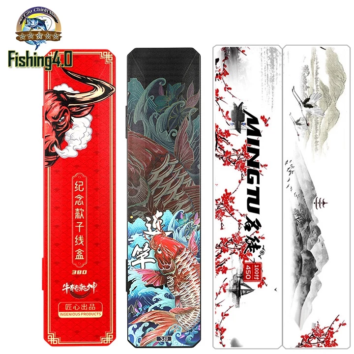 Hộp Đựng Thẻo Lưỡi Câu Đài Lưỡi Câu Đôi, Thẻo câu cá in hình họa tiết trâu đỏ , cá chép siêu hot - AA21