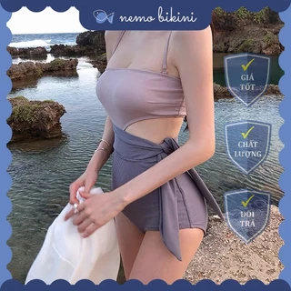 Bikini đi biển, đồ bơi nữ 1 mảnh liền thân tôn dáng hồng tím Nemo Bikini - B16