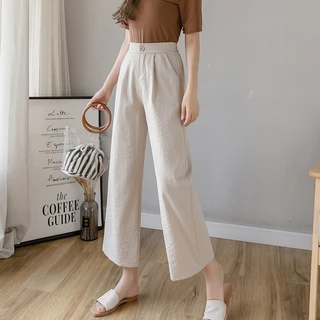 Quần đũi nữ - Quần culottes đũi mềm, ống suông rộng, thời trang 4 mùa xinh Qt38