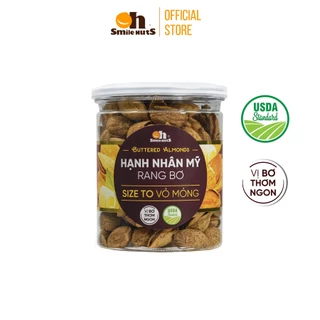 Hạnh Nhân rang bơ vỏ mỏng Smile Nuts nhập khẩu USA hộp 215g_CC22