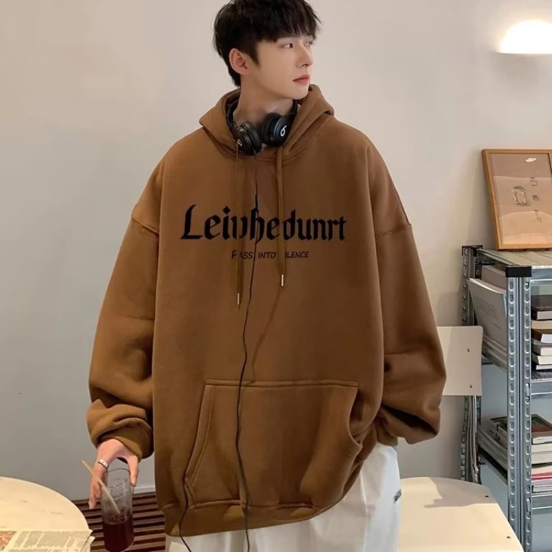 Áo Hoodie Tay Dài Oversize In Chữ Thời Trang Hàn Quốc Cao Cấp Cho Nam