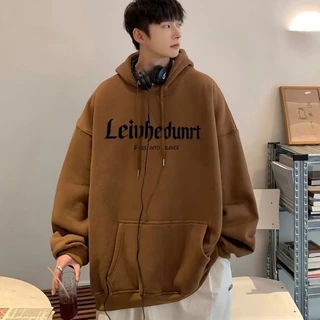 Áo Hoodie Tay Dài Oversize In Chữ Thời Trang Hàn Quốc Cao Cấp Cho Nam