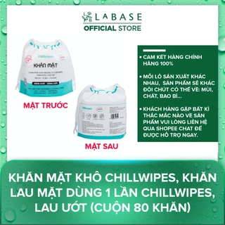 Khăn Mặt Khô Chillwipes, Khăn Lau Mặt Dùng 1 Lần Chillwipes, Lau Ướt (cuộn 80 khăn)