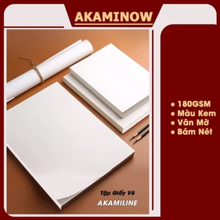 Tập 10 tờ giấy vẽ phác thảo Sketchnote AKAMILINE  - Giấy kem trơn 180gsm