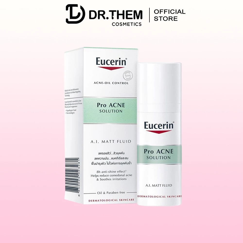 Kem Dưỡng Kiểm Soát Nhờn Ngừa Mụn Eucerin Pro Acne Solution A.I Matt Fluid 50ml - ProAcne AI Mattifying- Dr Thêm