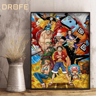 Bộ tranh số hóa DROFE DIY 40 * 50cm hình nhân vật hoạt hình One Piece