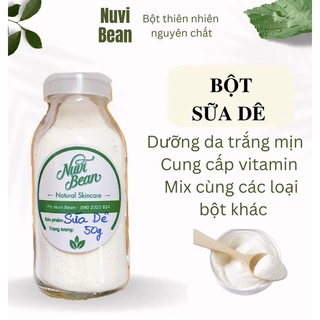 Bột sữa dê nguyên chất dạng lọ 50g - mặt nạ dưỡng trắng, mờ thâm, ngăn lão hoá