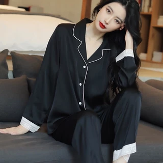 Bộ Đồ Ngủ Pijama Lụa DEAR MYDARLING Dài Tay Cao Cấp - M05