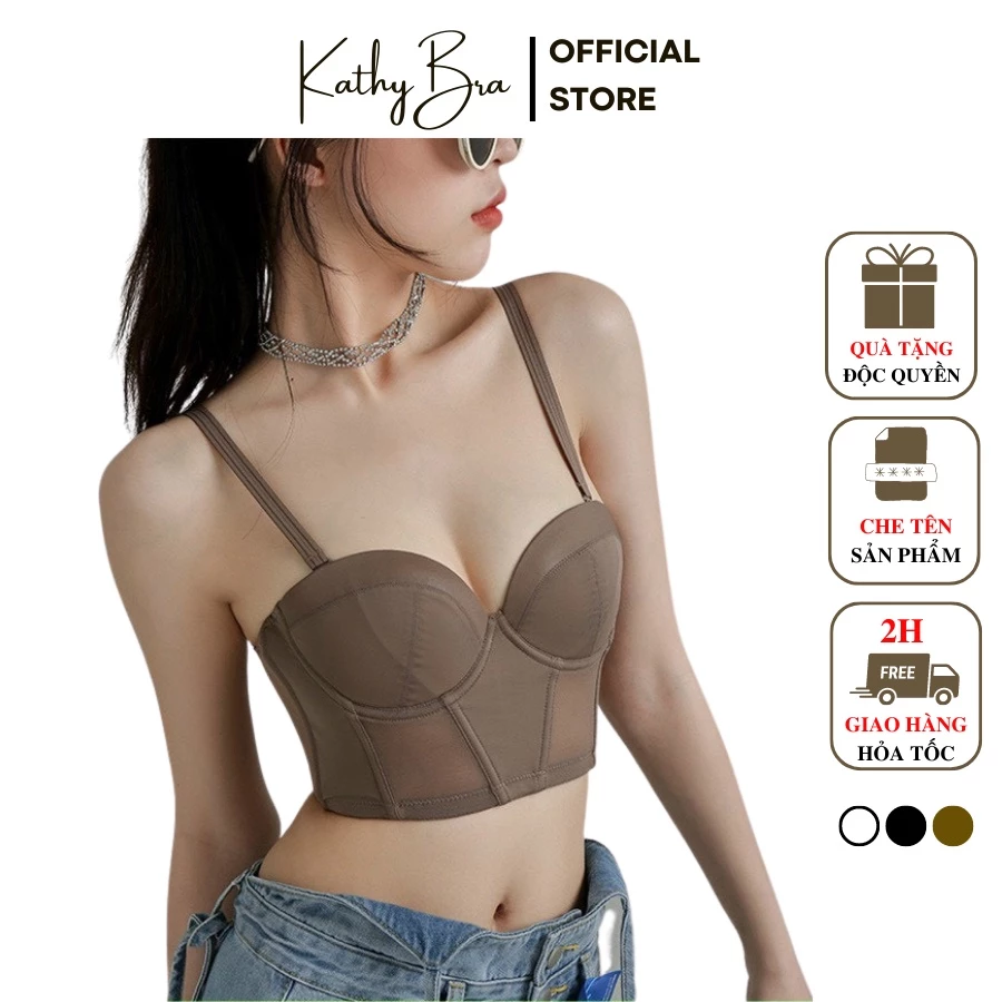 A78 Áo Bra Định Hình KATHY BRA Kiểu Dáng Corset 2 Dây Đệm Vừa Nâng Ngực Có Gọng Mix Đồ Siêu Xinh