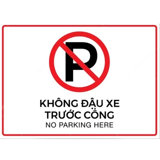 Hình dán biển báo cấm đậu xe, biển báo No Parking, decal biển báo cấm