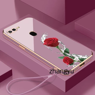 Ốp Điện Thoại Mềm Siêu Mỏng Mạ Điện Hình Hoa Hồng Cho OPPO F7 F5 OPPO A71 A37 A73 F17 PRO A93 4g reno 4F A59 F1S