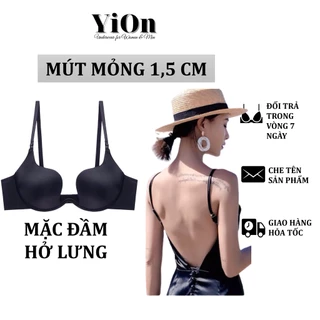 Áo lót nâng ngực có gọng khoét sâu chuyên dụng mặc váy áo hở lưng gợi cảm AU02  YiOn Underwear