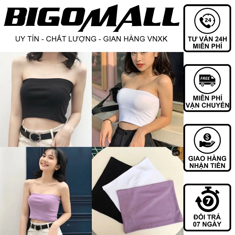 Áo Quây Áo Ống Croptop Thun Gân BIGOMALL