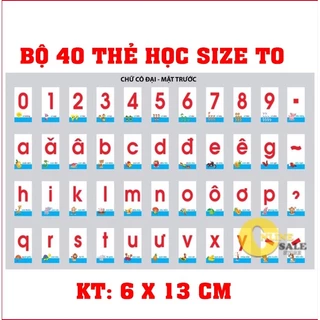 Bộ 42 Thẻ Học Flash Card Chữ Cái Và Số Cho Bé ( kích thước 5x9 cm)