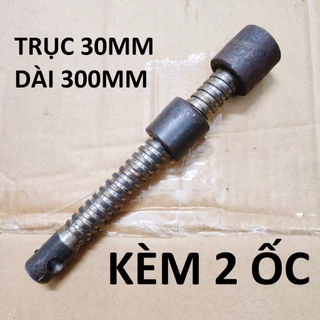 Vít me trục 30mm, dài 300mm, sẵn ốc đi kèm, thanh ren cơ khí