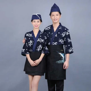 [Quần áo ẩm thực Nhật Bản Ryoki 1] Quần áo ẩm thực Nhật Bản Nhà hàng khách sạn Sushi Bồi bàn Nam Nữ Quần áo nhân viên Kimono Izakaya Chef Clothing.A6 A6