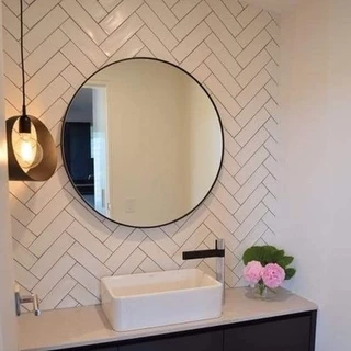 Gương tròn treo tường nhà tắm