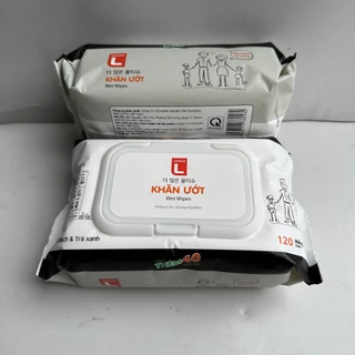 Khăn giấy ướt Choice L Lotte Hàn Quốc gói lớn 120 Miếng (tờ) dùng cho gia đình an toàn cho bé