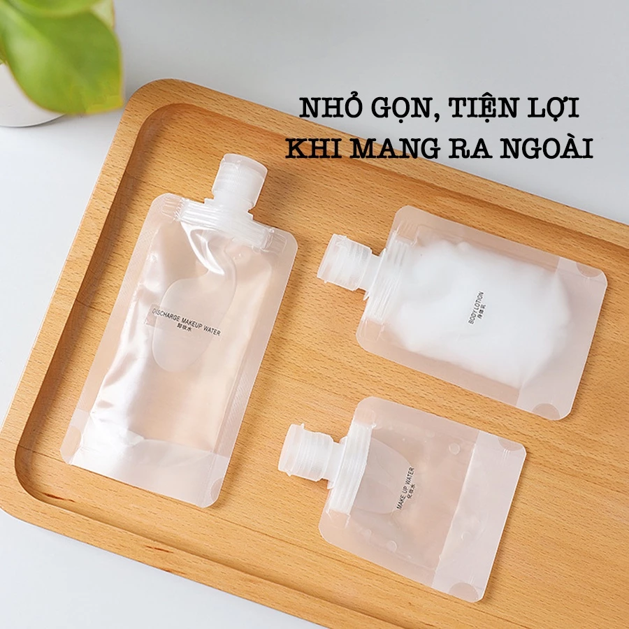 ( Combo 2 ) Túi chiết mỹ phẩm 100ml 50ml 30ml Túi Chiết Dầu Gội, Dầu Xả, Sữa Tắm Có Thể Tái Sử Dụng