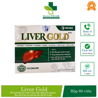 Liver Gold (chính hãng) hộp 60 viên giúp hỗ trợ giải độc gan, tăng cường chức năng gan và hạn chế tác hại của rượu bia