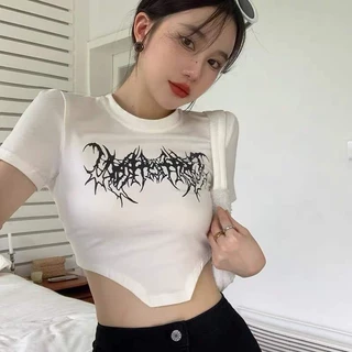 Áo CropTop In Hình Vạt Vuông