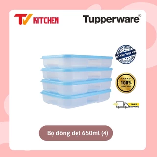 Bộ hộp trữ đông dẹt Tupperware Happy Set 550ml 4 hộp (Hộp đông dẹt) - Bảo hành trọn đời - Nhựa nguyên sinh