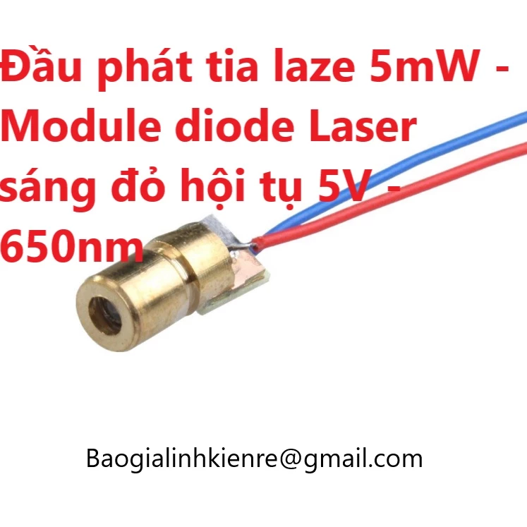 [ Gói 5 Cái ] Đầu phát tia laze 5V, 3V - Module diode Laser sáng đỏ hội tụ 5V - Bước Sóng 650nM (Gửi đơn từ 20K)