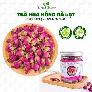 Trà Nụ Hoa Hồng Đà Lạt Nguyên Bông Loại 1 - Trà Thảo Mộc Sấy Lạnh Nguyên Chất 100% - Huyền Hà Shop