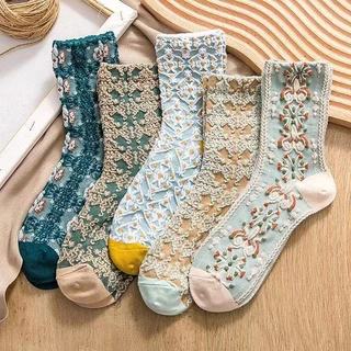 Vớ cotton Cổ Cao Thời Trang Thu Đông Phong Cách Nhật Hàn Dành Cho Nữ