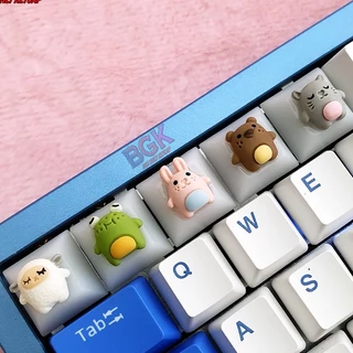 Keycap Artisan Nút Bàn Phím Cơ Động Vật Ngộ Nghĩnh Siêu Cute Xuyên LED