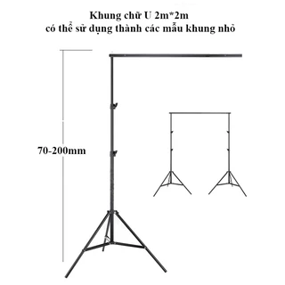 Khung Treo Phông Nền Chụp Ảnh Chữ U 2mx2m Và Chữ T 68x70cm Hàng Có Sẵn