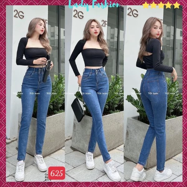 Quần Jean Nữ Lưng Cao Quần Bò Nữ Co Giãn mẫu mới thời trang Hàn Quốc Lady Fashion - QJNUM625