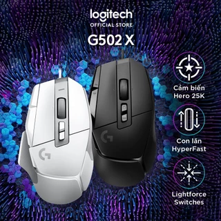 Chuột game có dây Logitech G502 X – switch LIGHTFORCE hybrid, Cảm biến Hero 25K