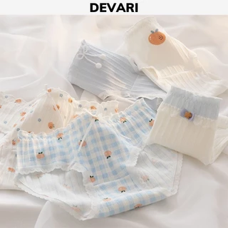 Quần lót nữ cotton ren viền cao cấp kháng khuẩn khử mùi siêu tôn dáng gắn nơ cute dễ thương DEVARI L135