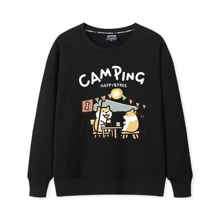 Áo Sweater Nam/Nữ HappyFamily Camping In Hình Chú Chó Shiba Happy&Free Chất Cotton 100 Cao Cấp